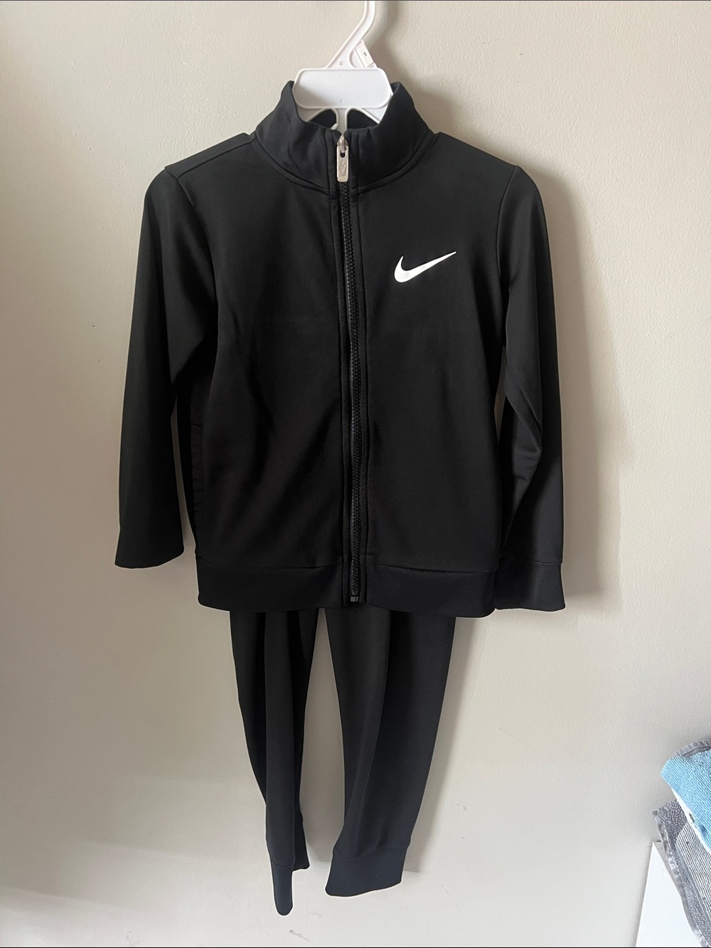 Nike Black & White Kids Zip-Up Track Set